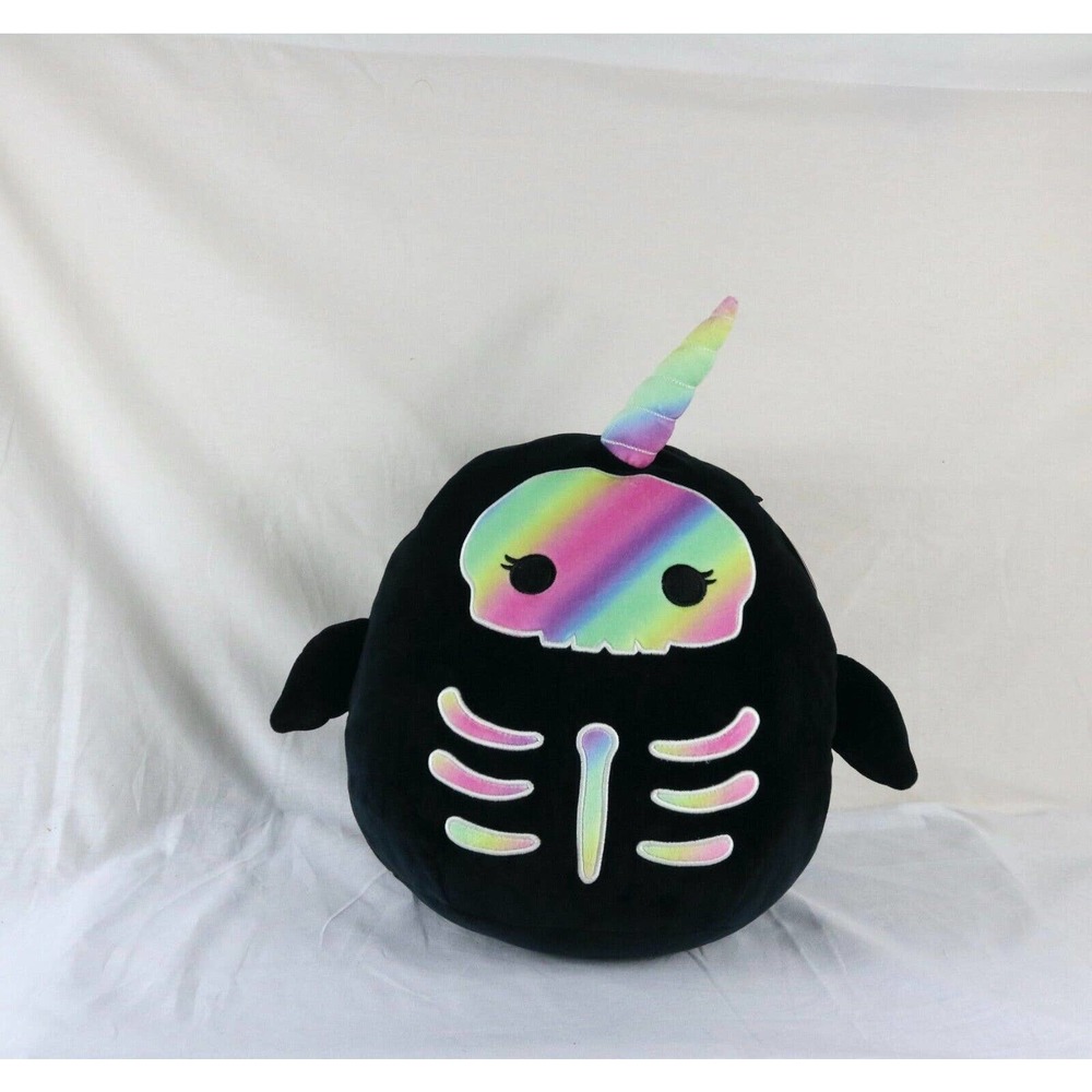 New Squishmallow Bufinda Rainbow Skeleton15' Halloween Glows in the Dark Plush